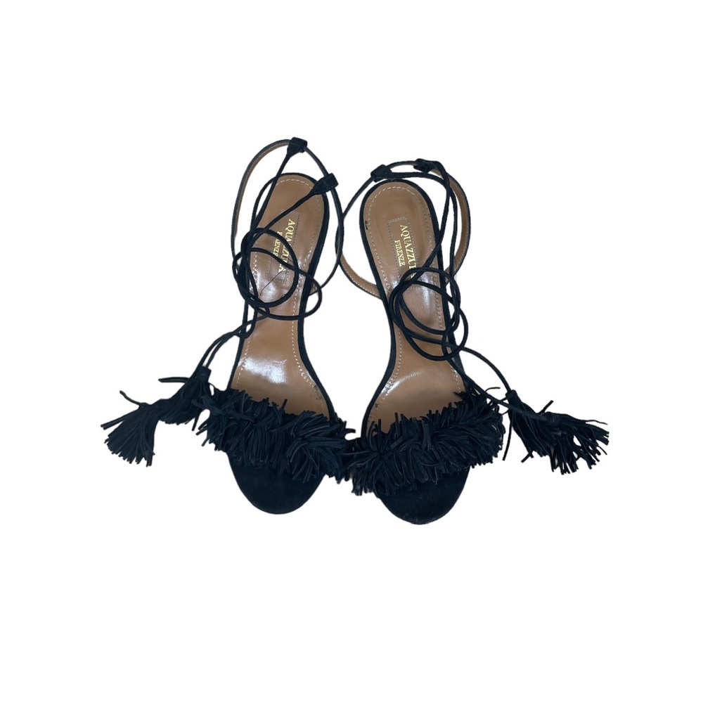 Aquazzura Suede Fringe Heels